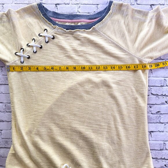 Maurices Long-Sleeve Lace-Up Pullover Sweatshirt Drawstring Hem Gray Trim Size M - Picture 12 of 16